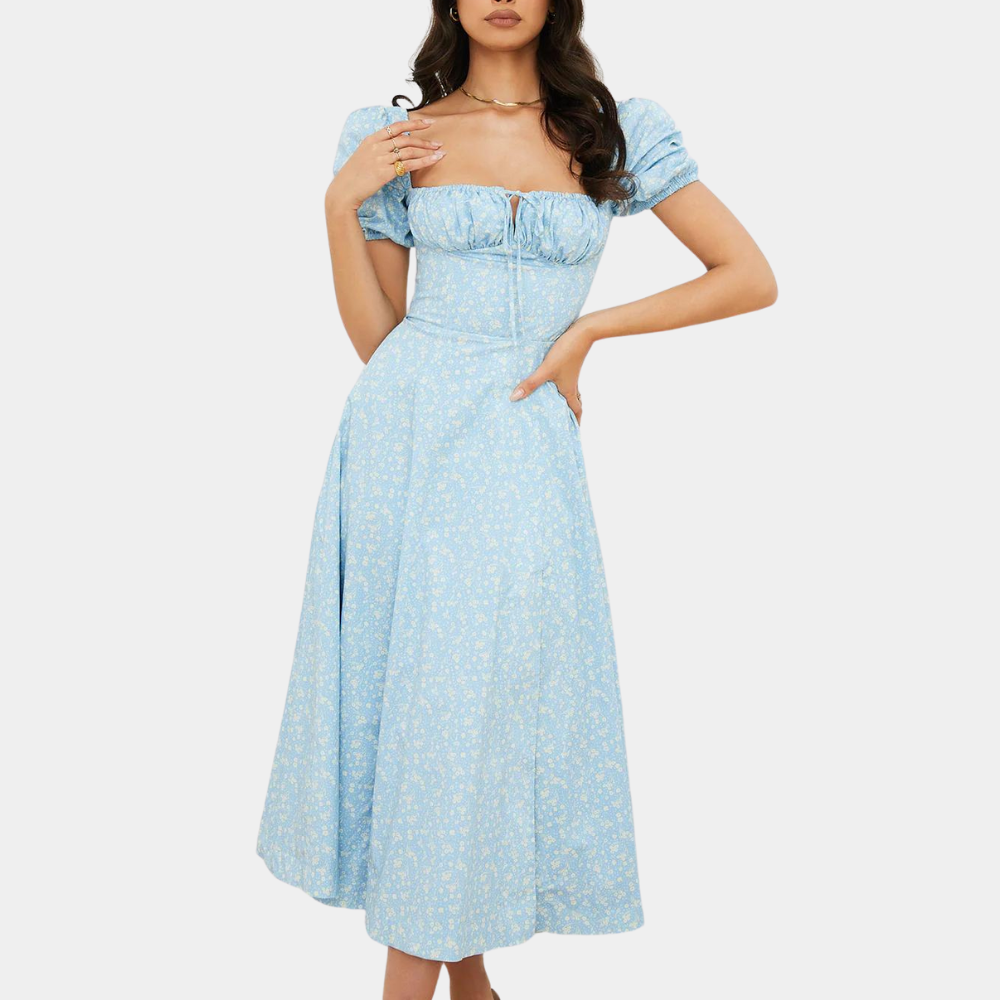 Sylvie - Summer Floral Ladies' Dress with Split