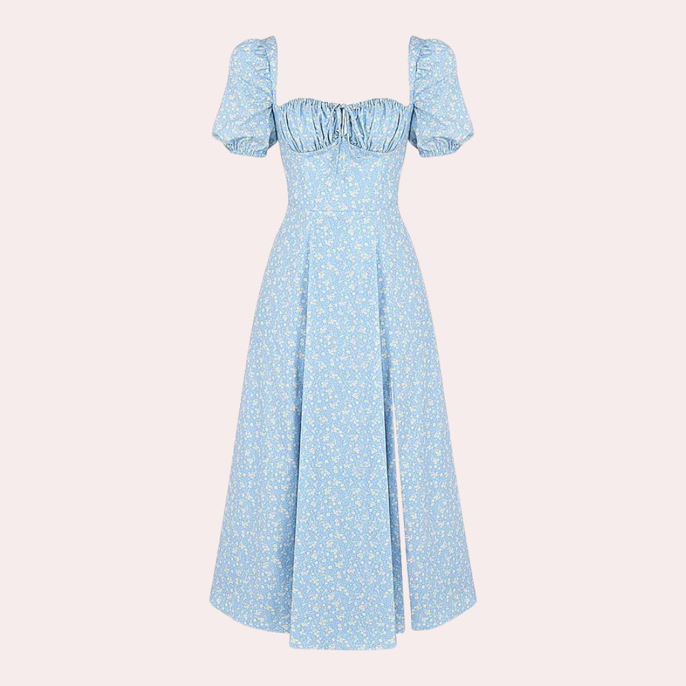 Sylvie - Summer Floral Ladies' Dress with Split