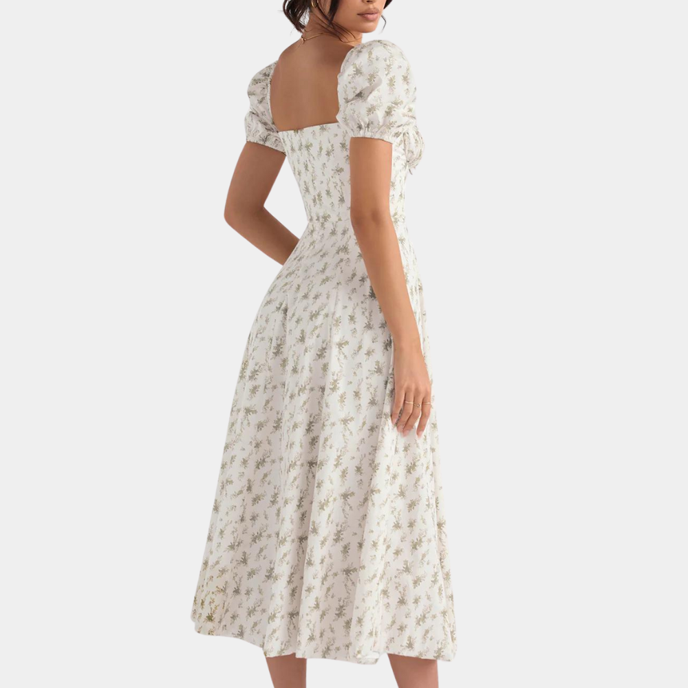 Sylvie - Summer Floral Ladies' Dress with Split