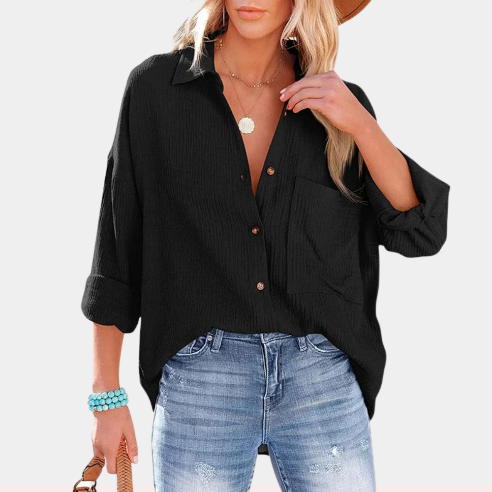 Viviana - Lightweight women's summer blouse with pocket for sunny days