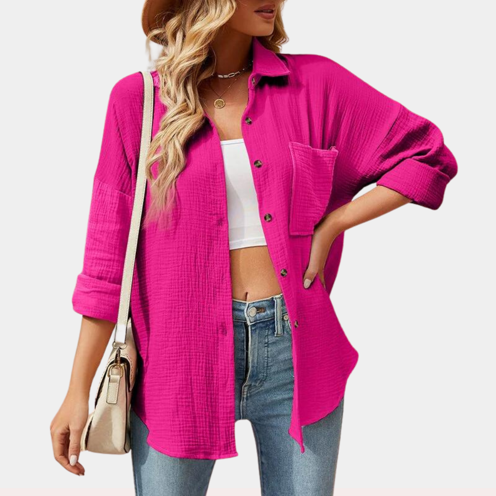 Viviana - Lightweight women's summer blouse with pocket for sunny days