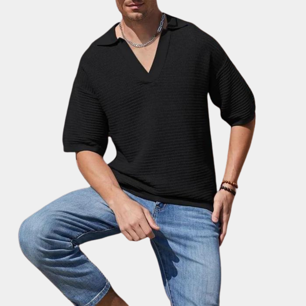 Alvin - Men's Summer V-Neck T-Shirt for Spring and Summer