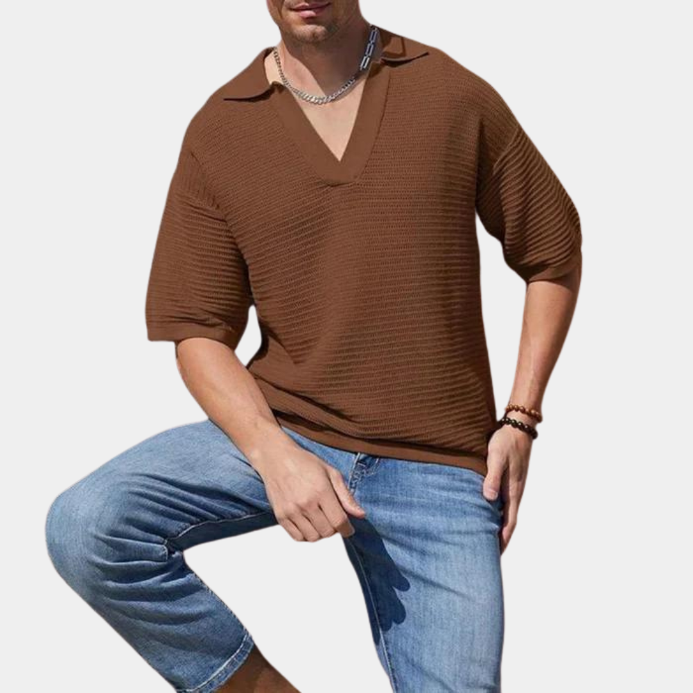 Alvin - Men's Summer V-Neck T-Shirt for Spring and Summer