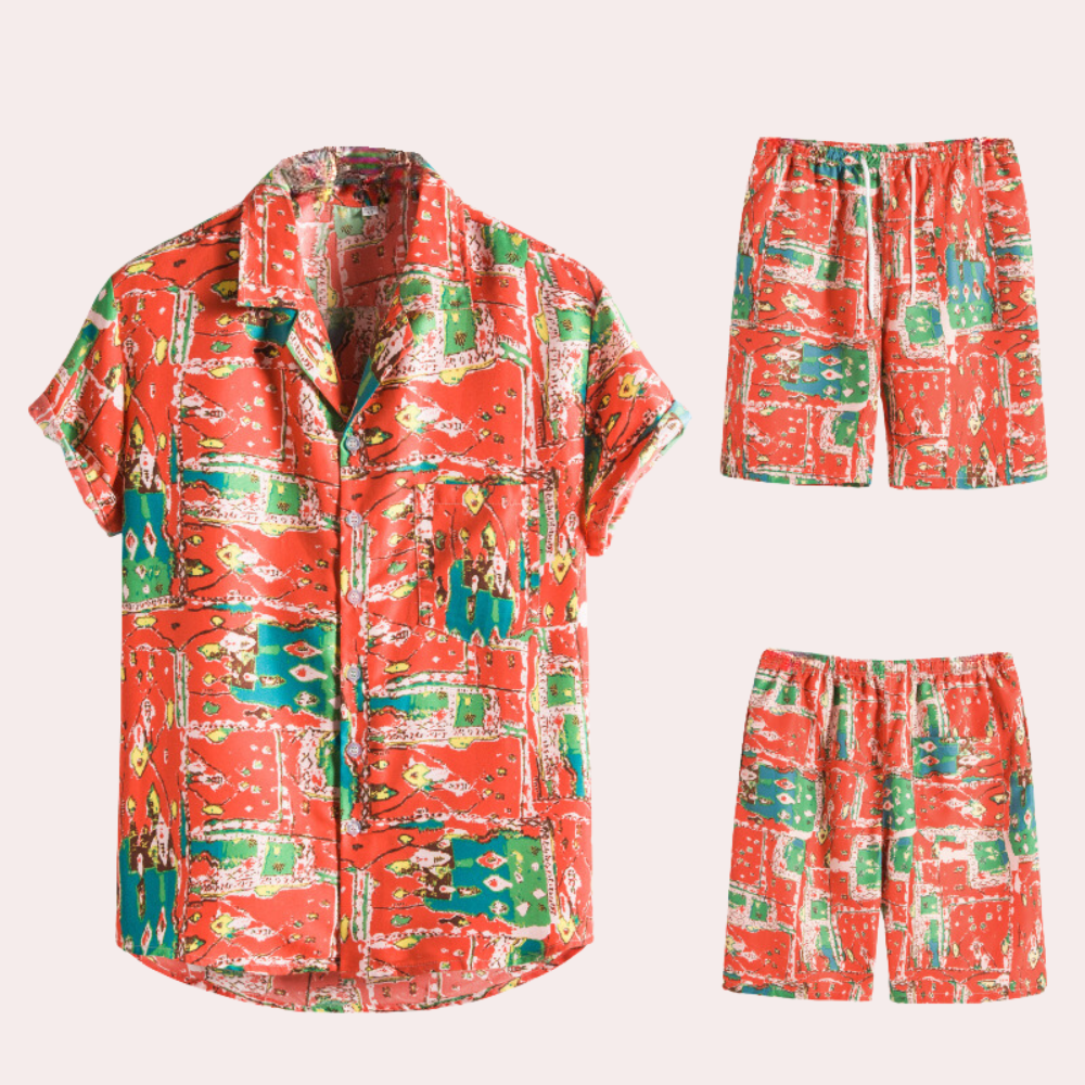 Amedeo - Two-Piece Hawaiian Men's Set for Summer