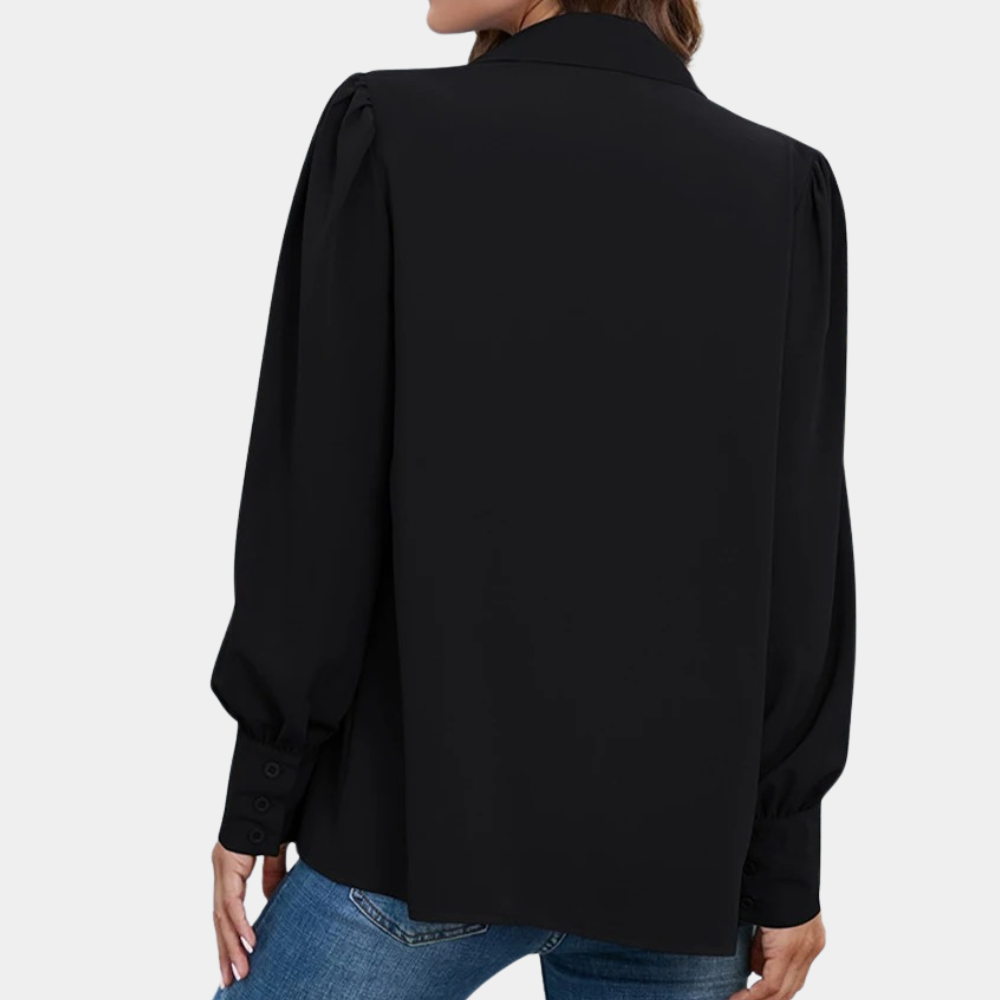 Vera - Pleated ladies' blouse with long sleeves for summer