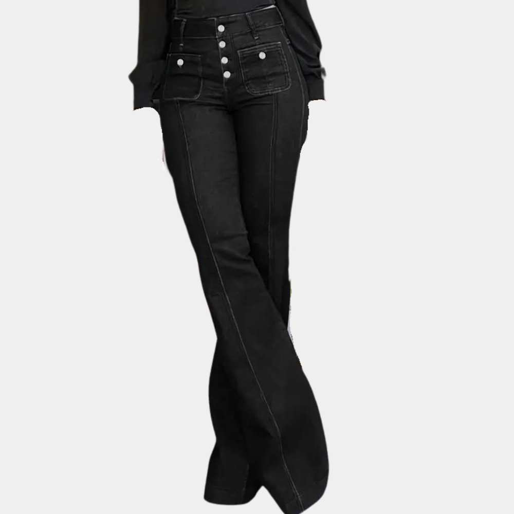 Campana - Flared Women's Trousers with High Waist for Summer