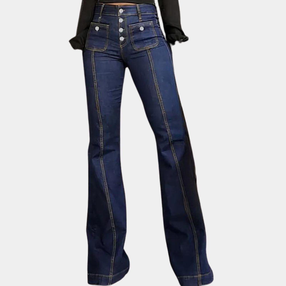 Campana - Flared Women's Trousers with High Waist for Summer