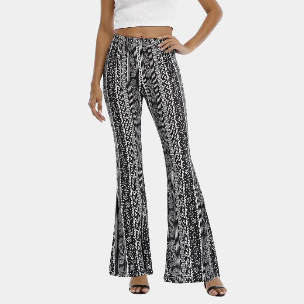 Soleil - Boho Style Flared Summer Trousers for Women