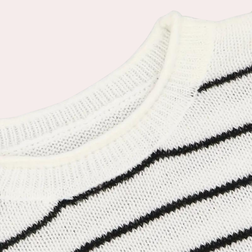 Urzula - Lightweight Knitted Women's Sweater with Stripes for Summer