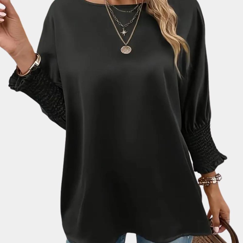 Zuzanka - Simple Ladies' Blouse with Round Neck for Summer