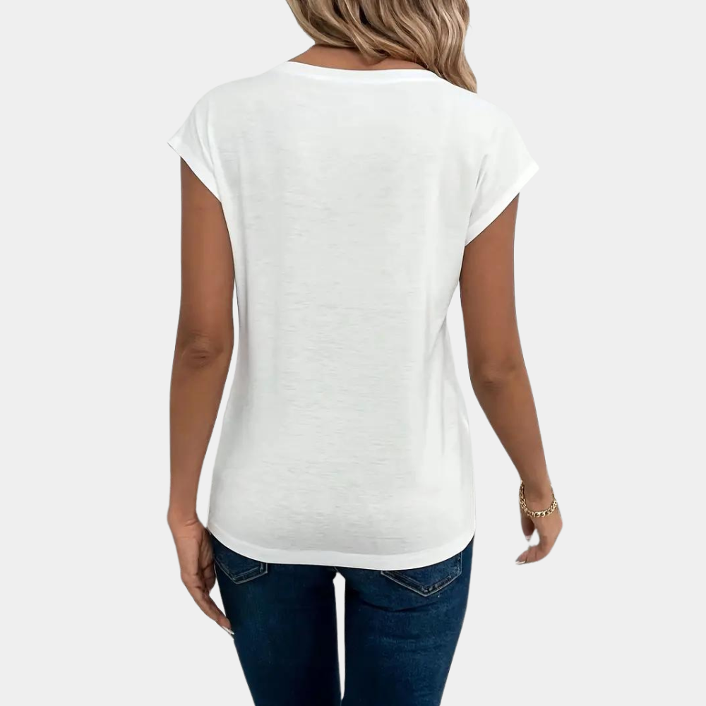 Afrodite - Casual women's t-shirt with v-neck for summer