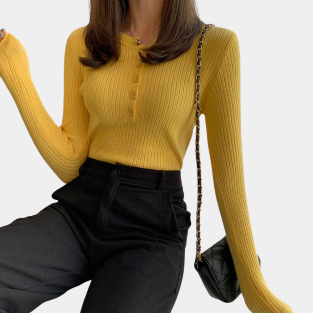 Aija - Stretchy and Ribbed Women's Jumper for Summer
