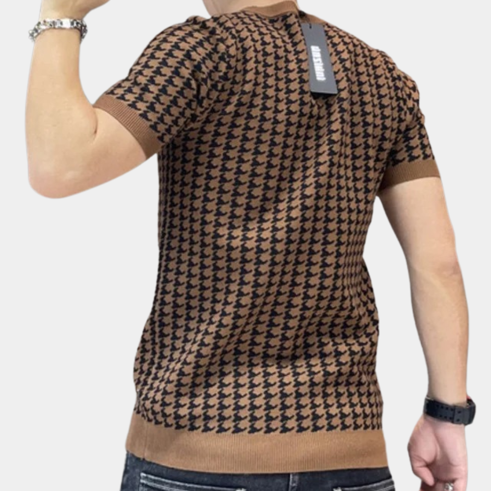 Adrianus - Houndstooth Style Summer Shirt for Men