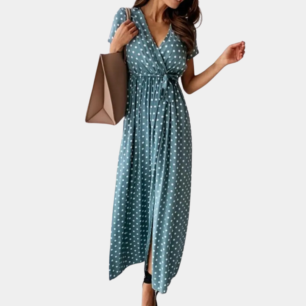 Shine - Summer Ladies Maxi Dress with V-Neck