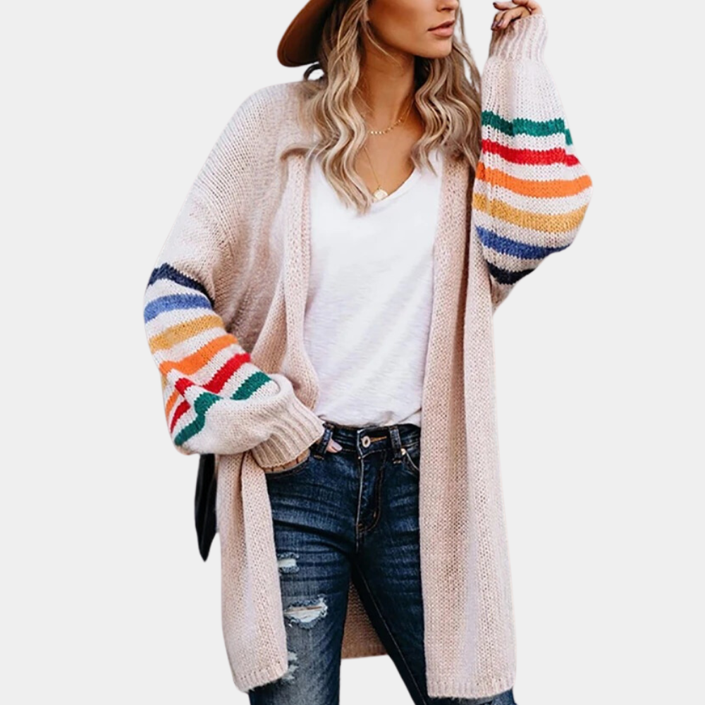 Summer Ladies' Cardigan with Rainbow Print