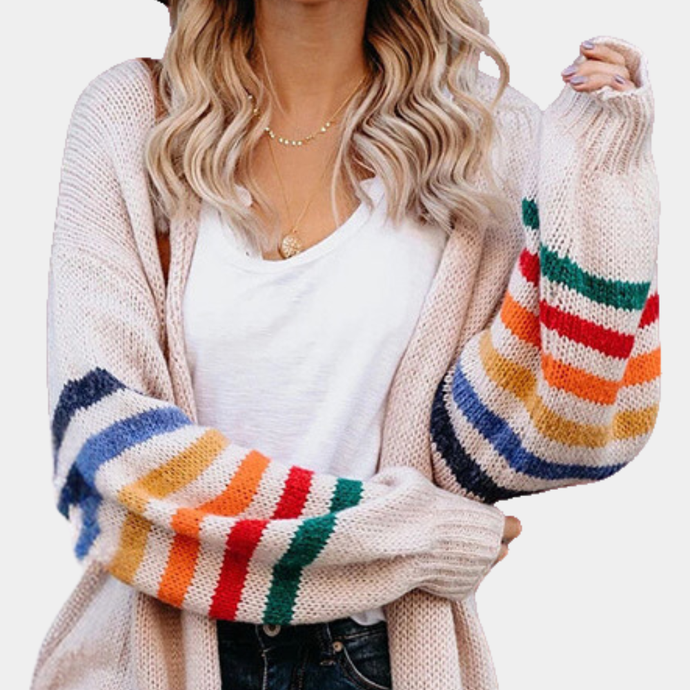 Summer Ladies' Cardigan with Rainbow Print