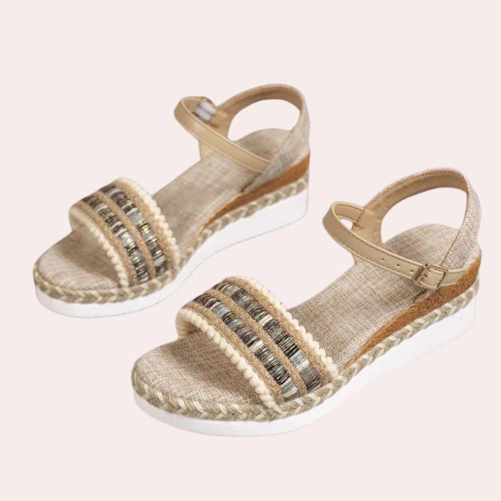 Braided women's wedge sandals for summer