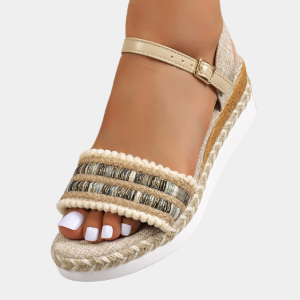 Braided women's wedge sandals for summer