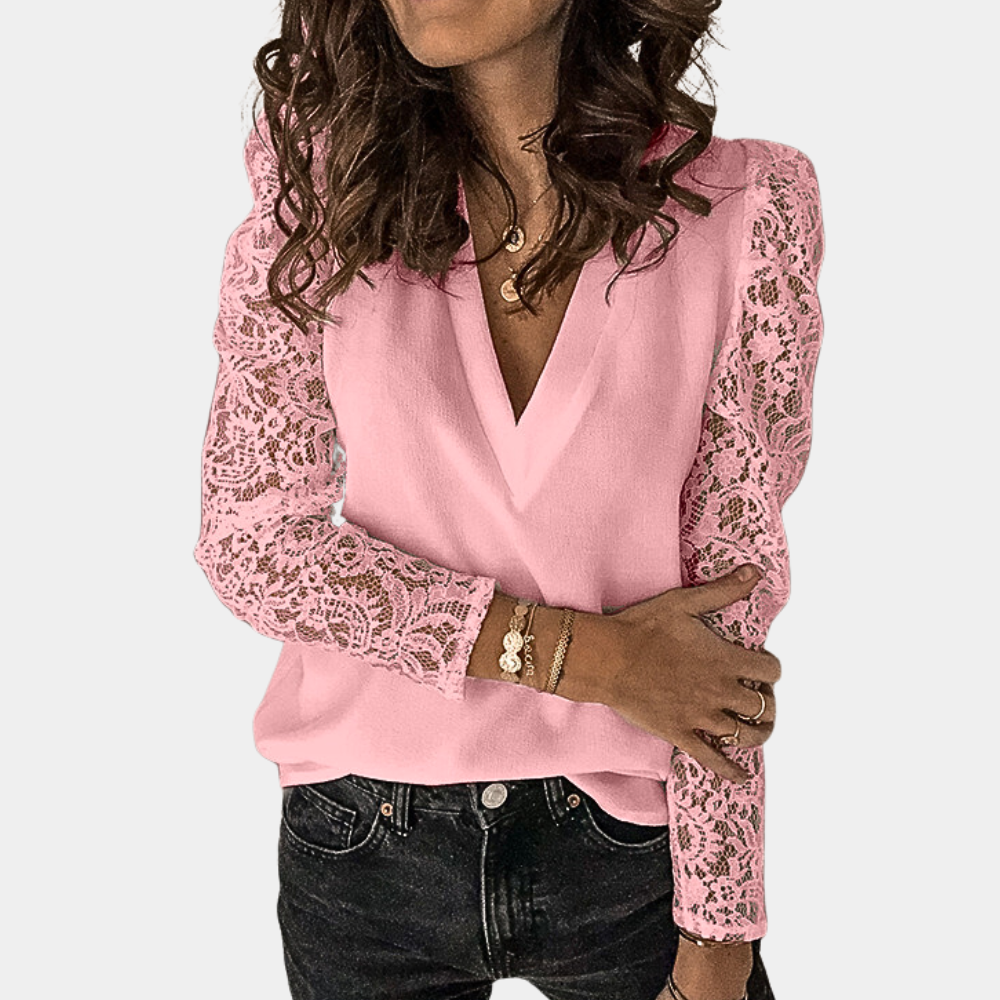Trendy women's blouse with v-neck for summer