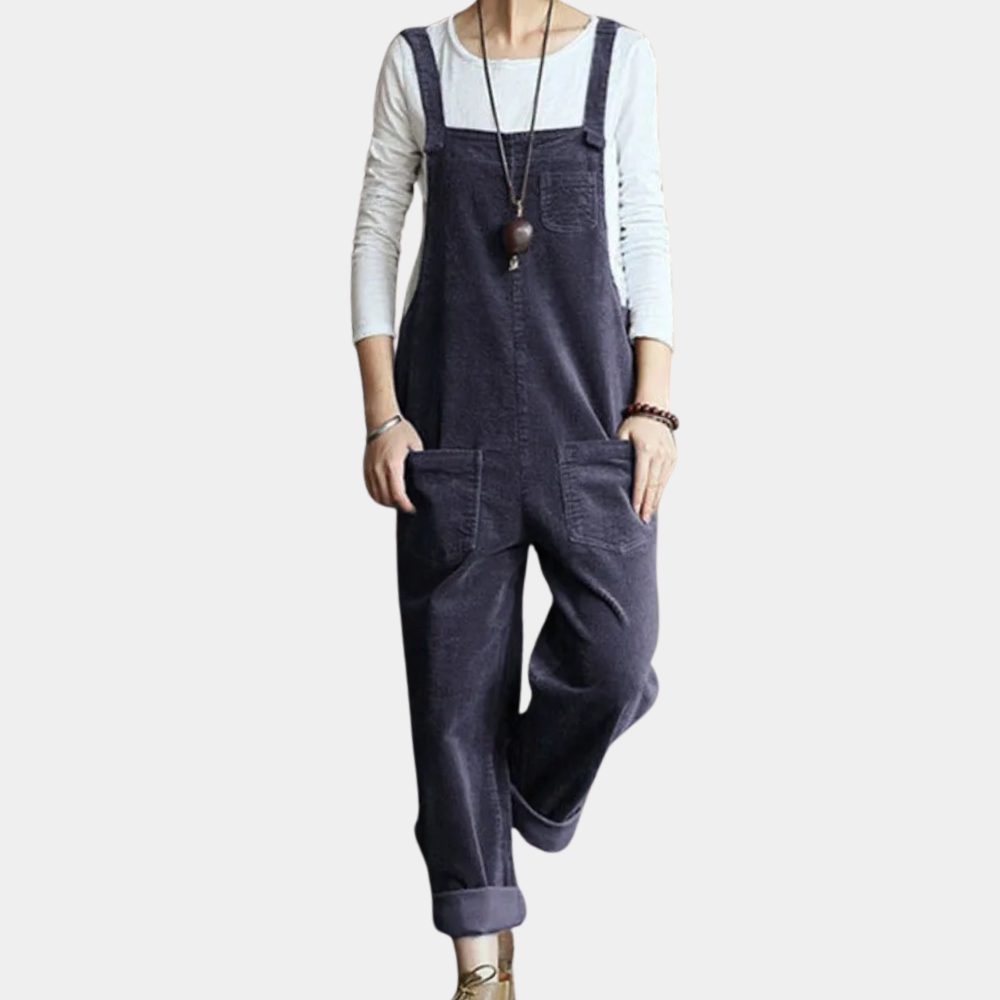 Casual corduroy summer jumpsuit for women