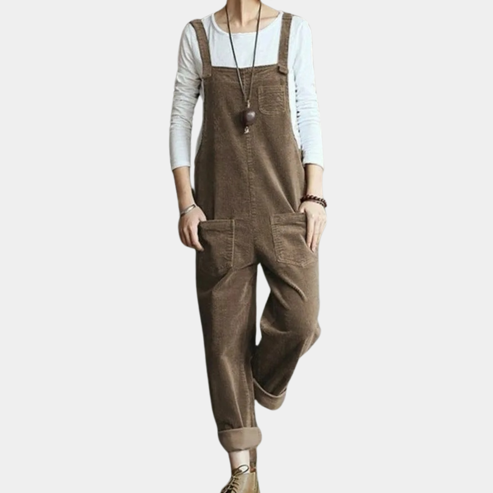 Casual corduroy summer jumpsuit for women