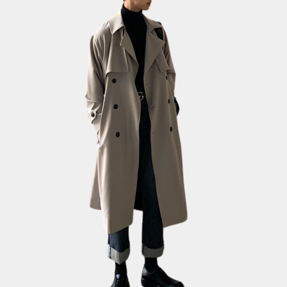 Stylish Long Trench Coat for Men - Perfect for Spring and Summer
