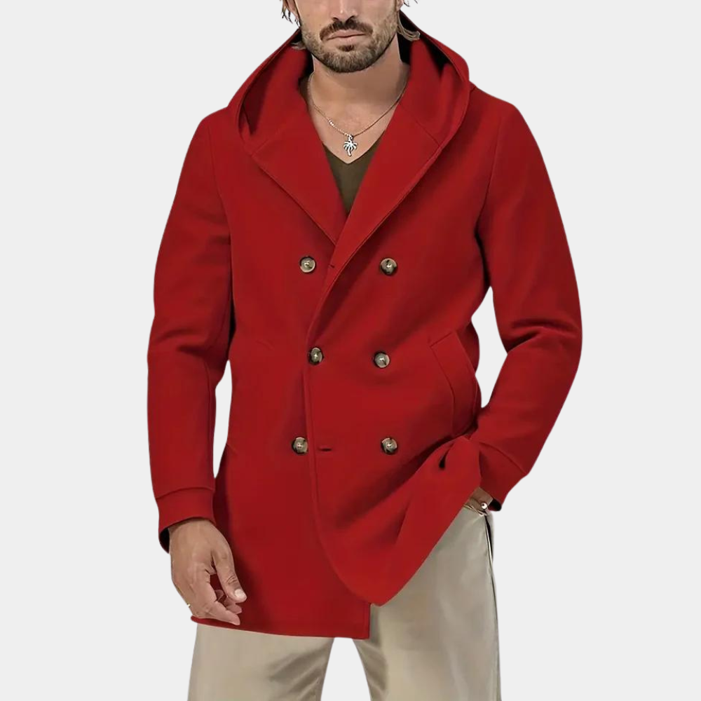 Casual trench coat for men with hood
