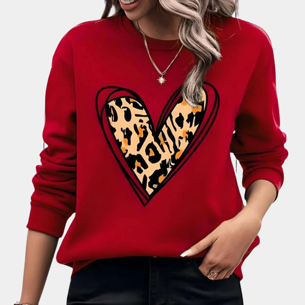 Summer Ladies' Sweater with Heart Print