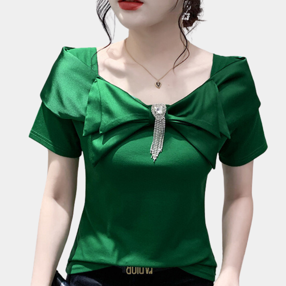 Belinda - Charming Summer Bow Blouse for Women