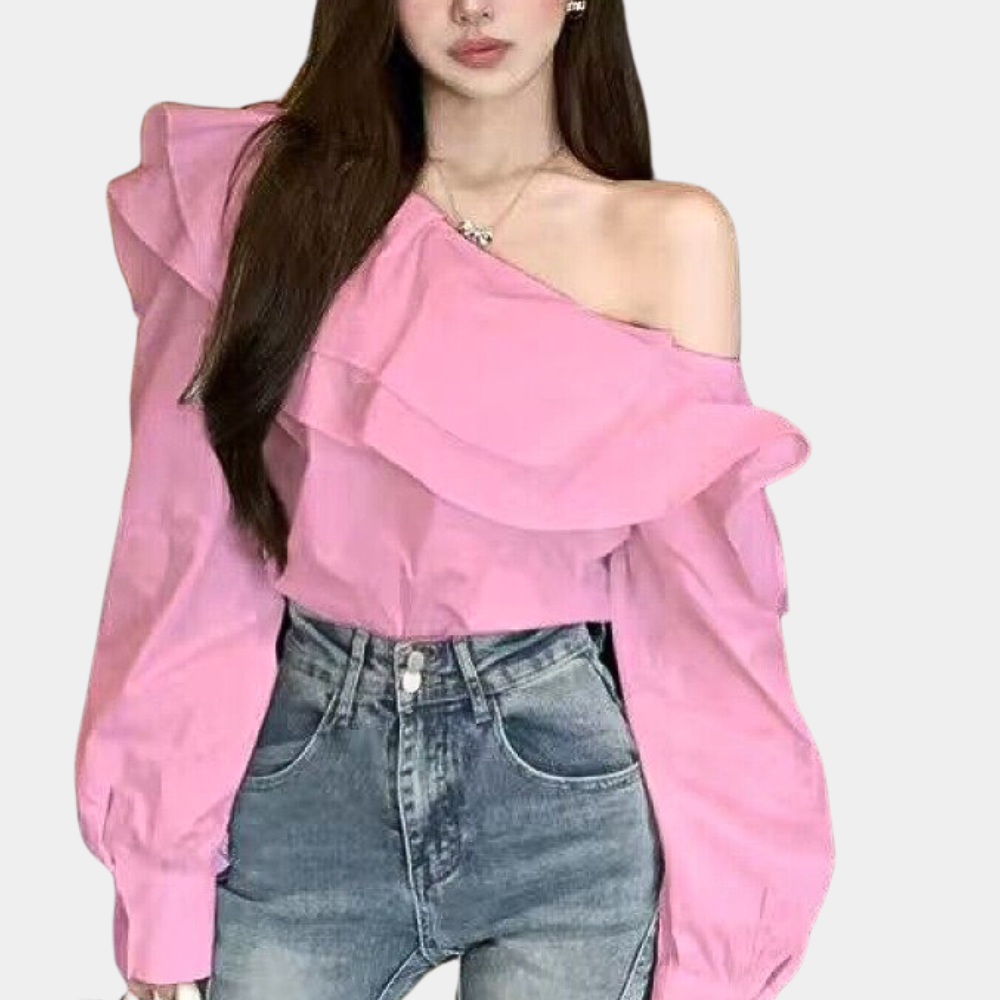 Alena - Elegant Off-Shoulder Summer Blouse for Women