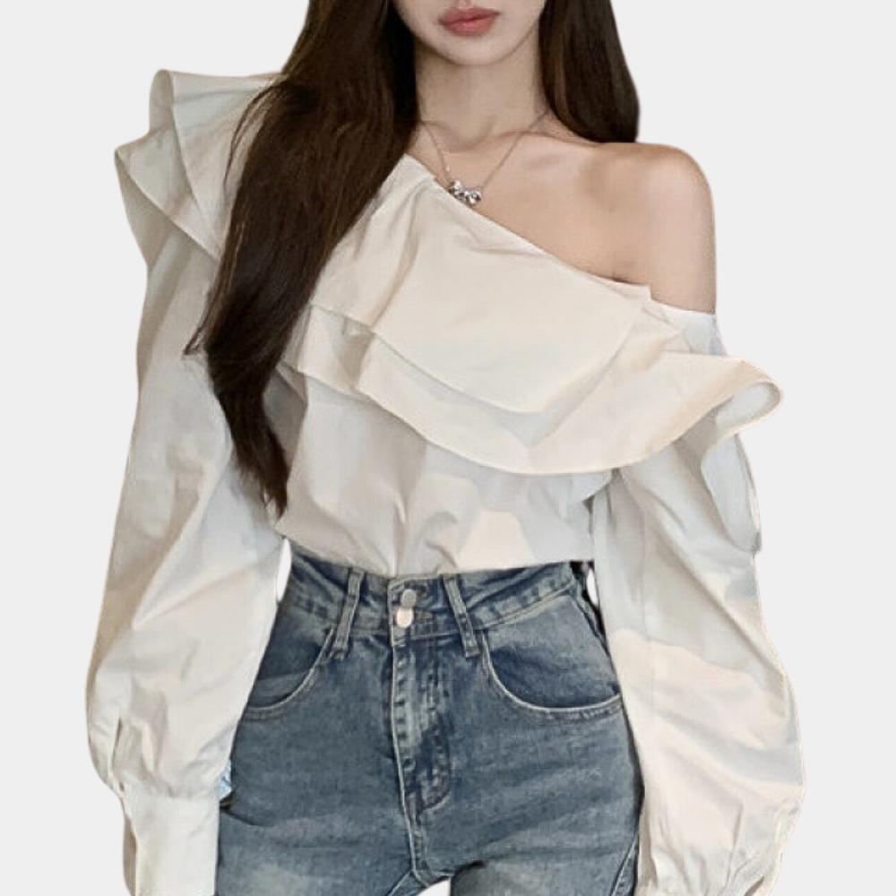 Alena - Elegant Off-Shoulder Summer Blouse for Women