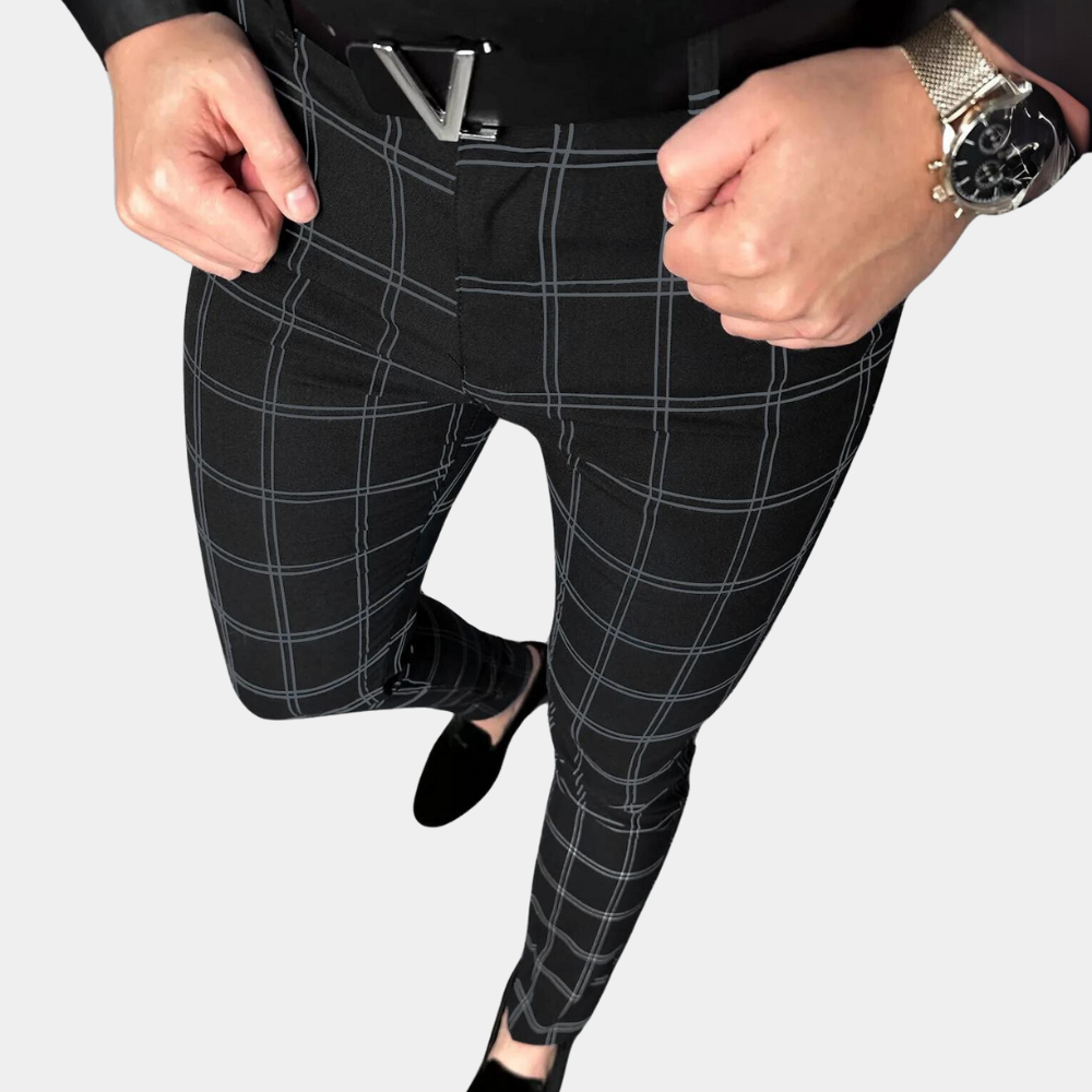 Viktor - Summer Vintage Checked Trousers for Men