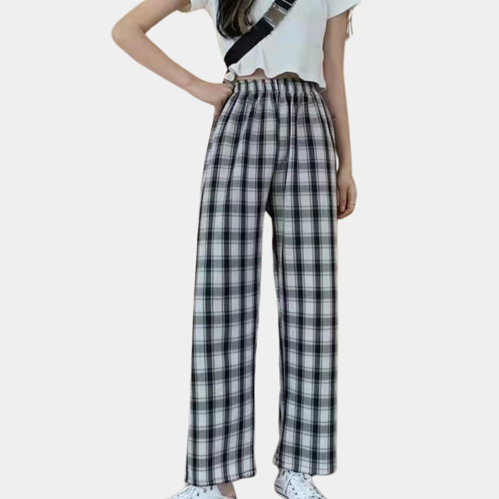 Valeria - Modern Checked Women's Trousers for Summer