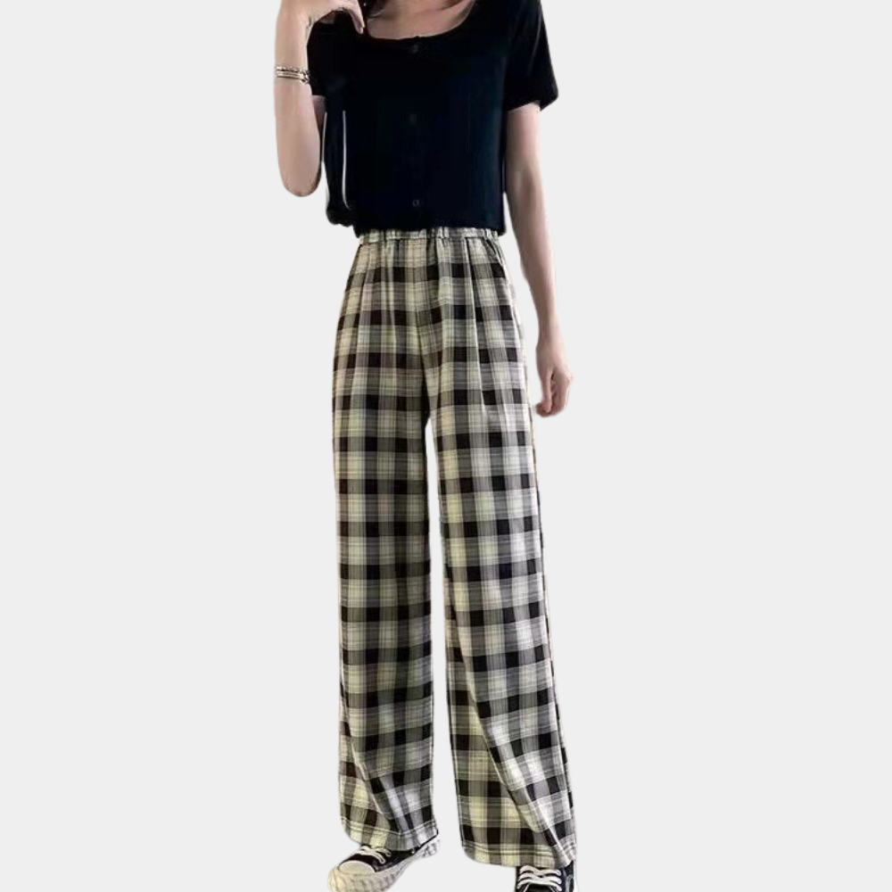 Valeria - Modern Checked Women's Trousers for Summer