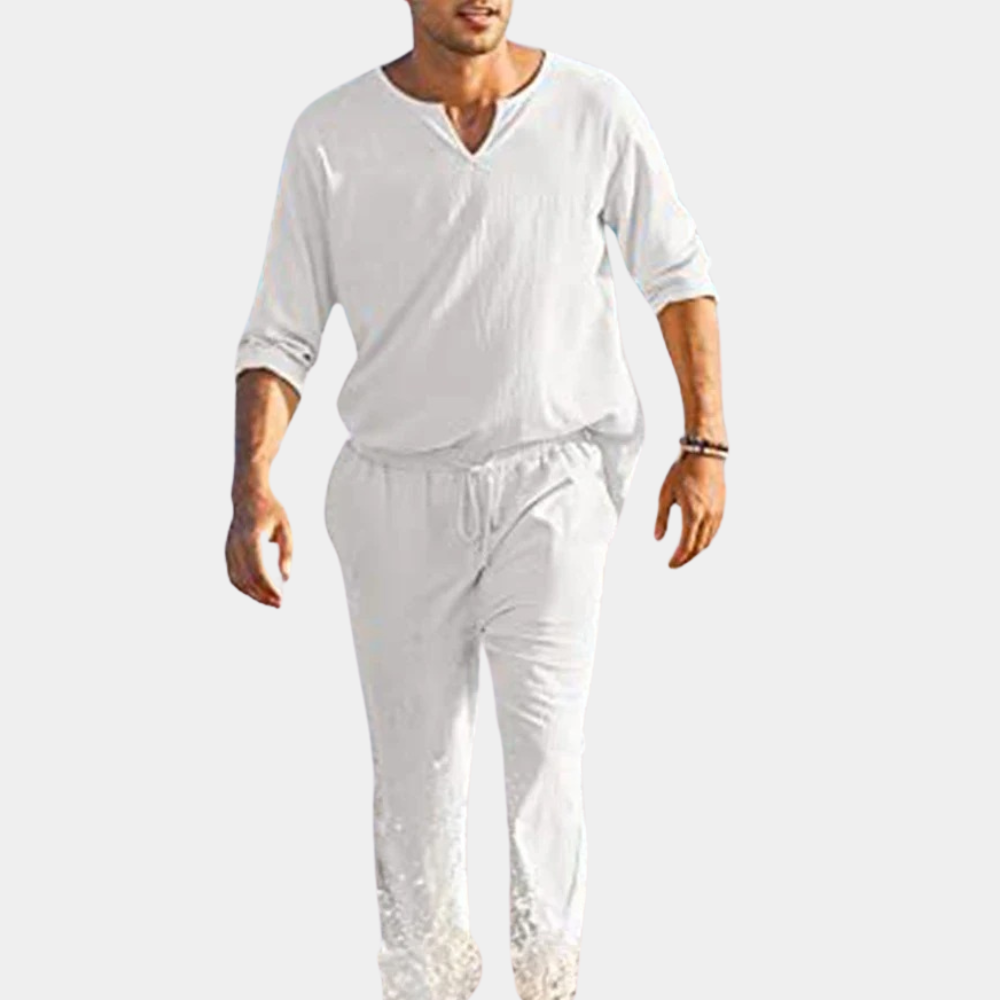 Adorjan - Modern Cotton Men's 2-Piece Set for Summer Adventures