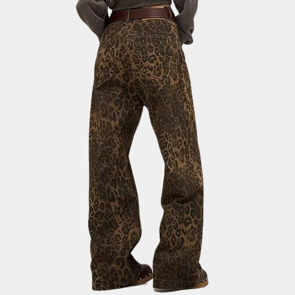 Xenobia - Ladies' Fashionable Summer Jeans with Leopard Print