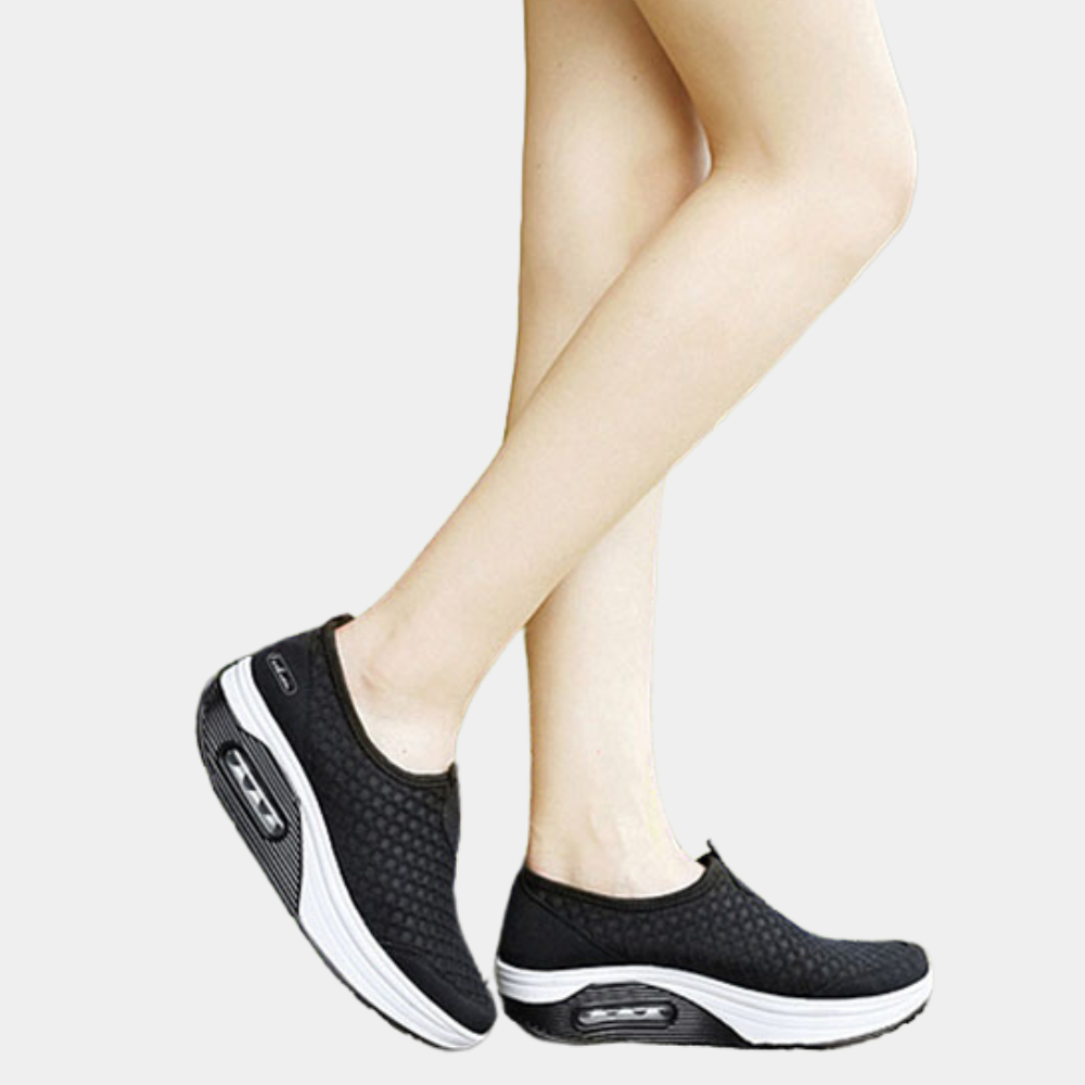 Breathable summer wedge sneakers for women