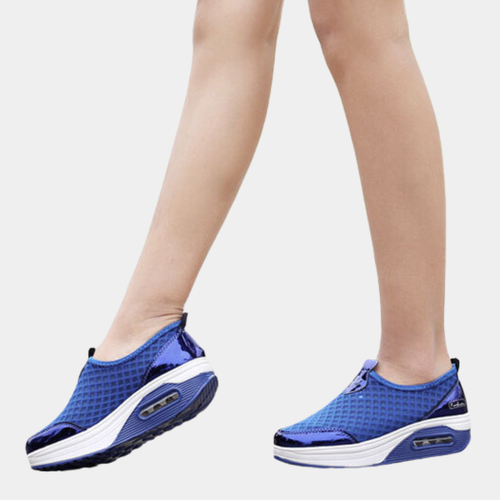 Breathable summer wedge sneakers for women