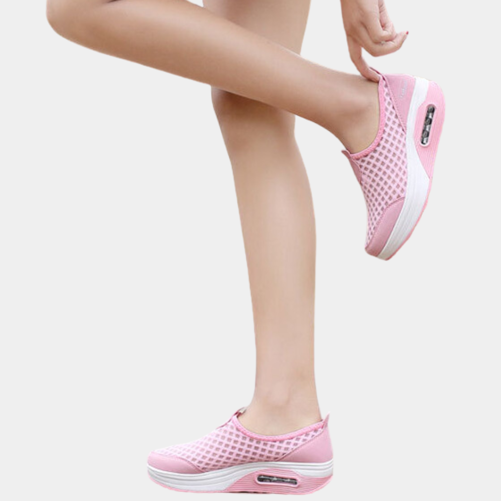 Breathable summer wedge sneakers for women
