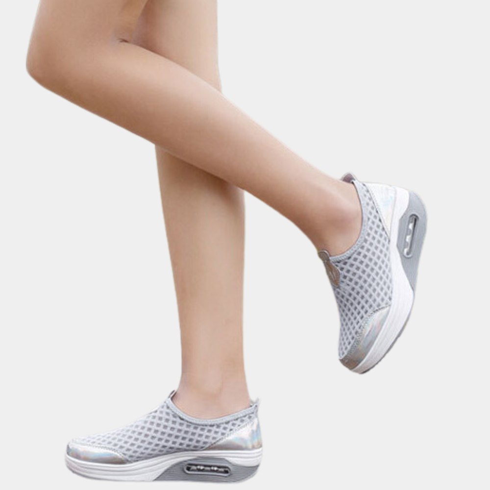 Breathable summer wedge sneakers for women