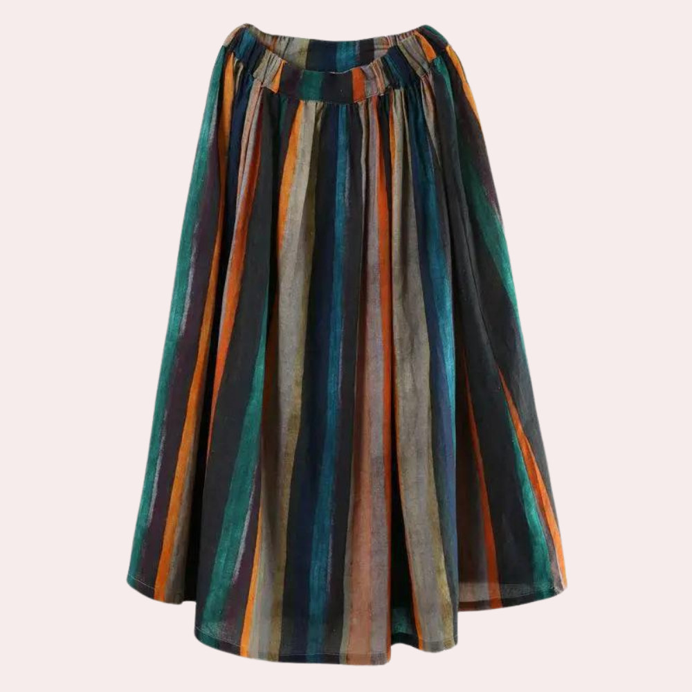 Striped Retro Summer Skirt for Women