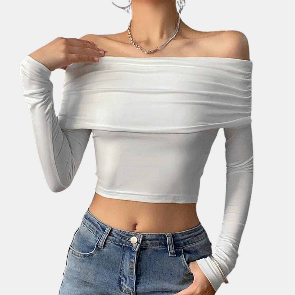 Women's Long Sleeve Off-Shoulder Top for Summer