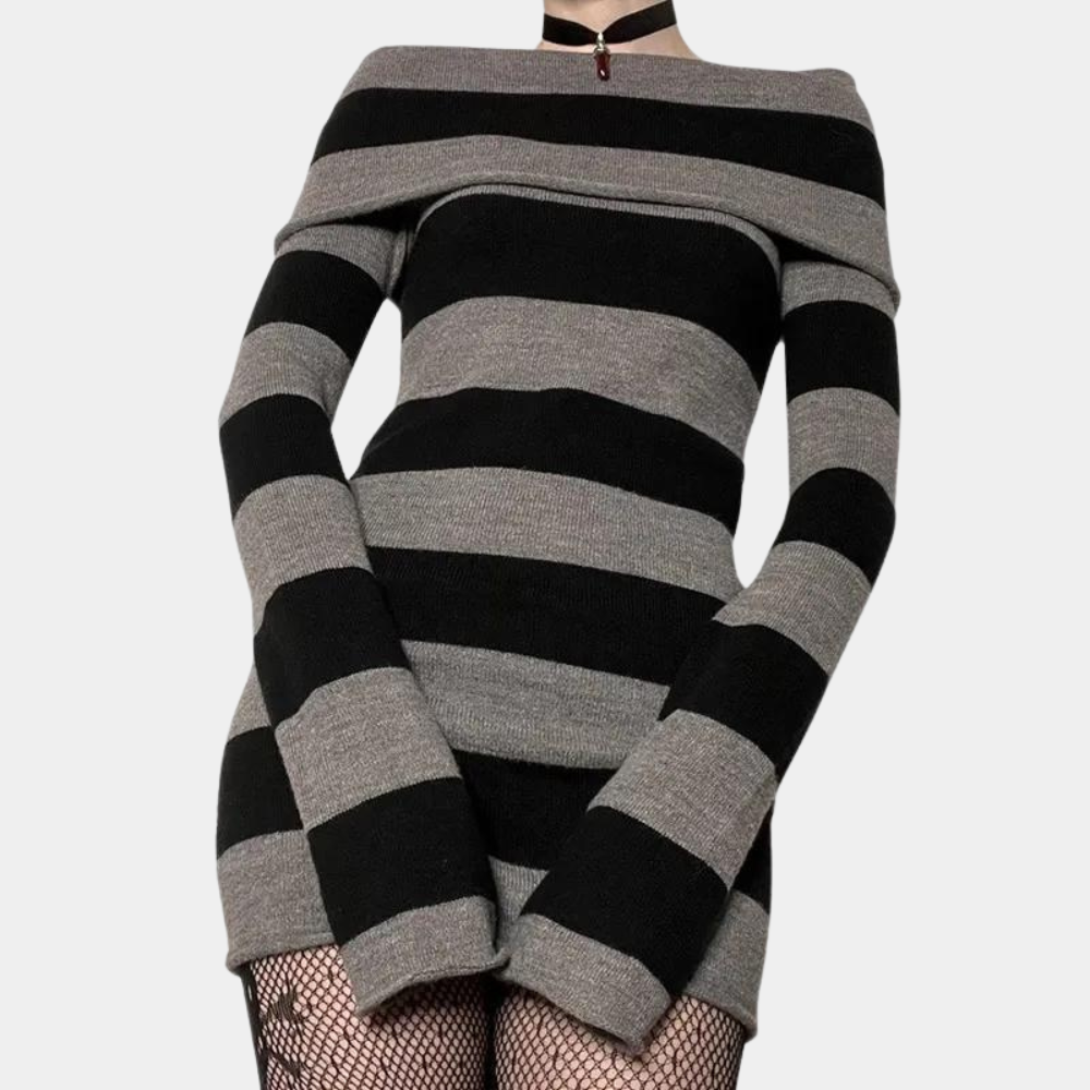 Stylish Knitted Off-Shoulder Mini Summer Dress for Women