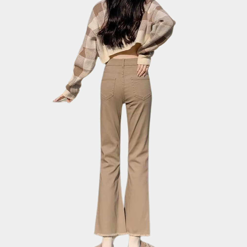 Summer Flared Denim Trousers for Women
