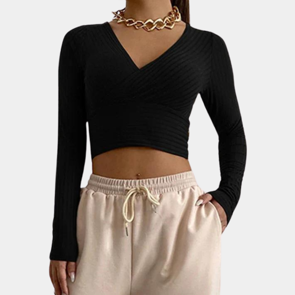 Stylish Women's Long Sleeve Crop Top for Summer