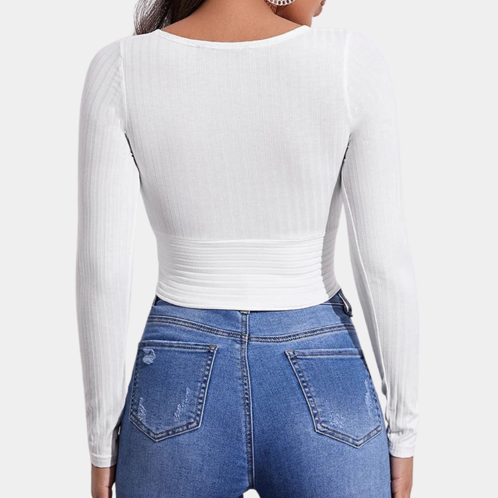 Stylish Women's Long Sleeve Crop Top for Summer
