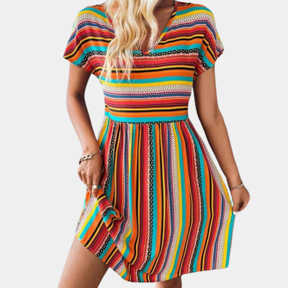 Comfortable Striped Summer Dress for Women