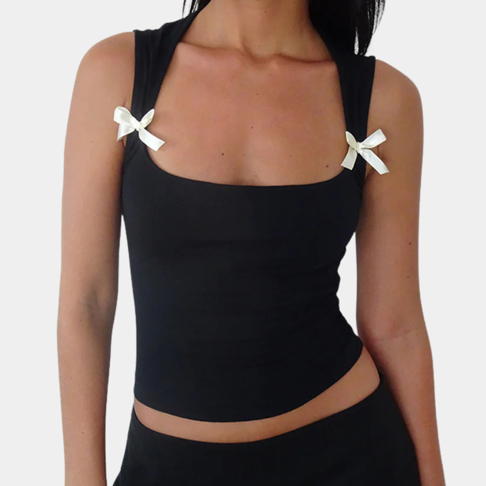 Summer Classic Women's Top with Ribbon