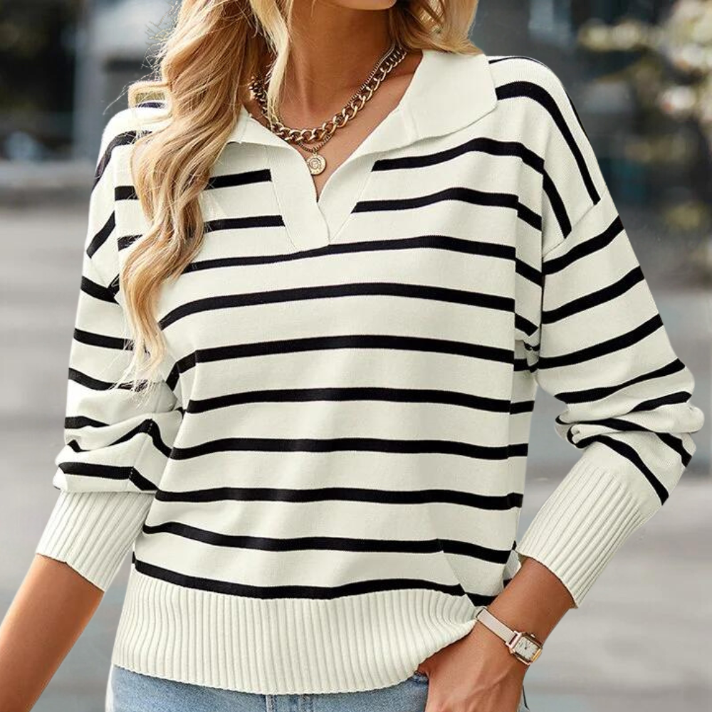 Casual striped ladies' sweater for summer
