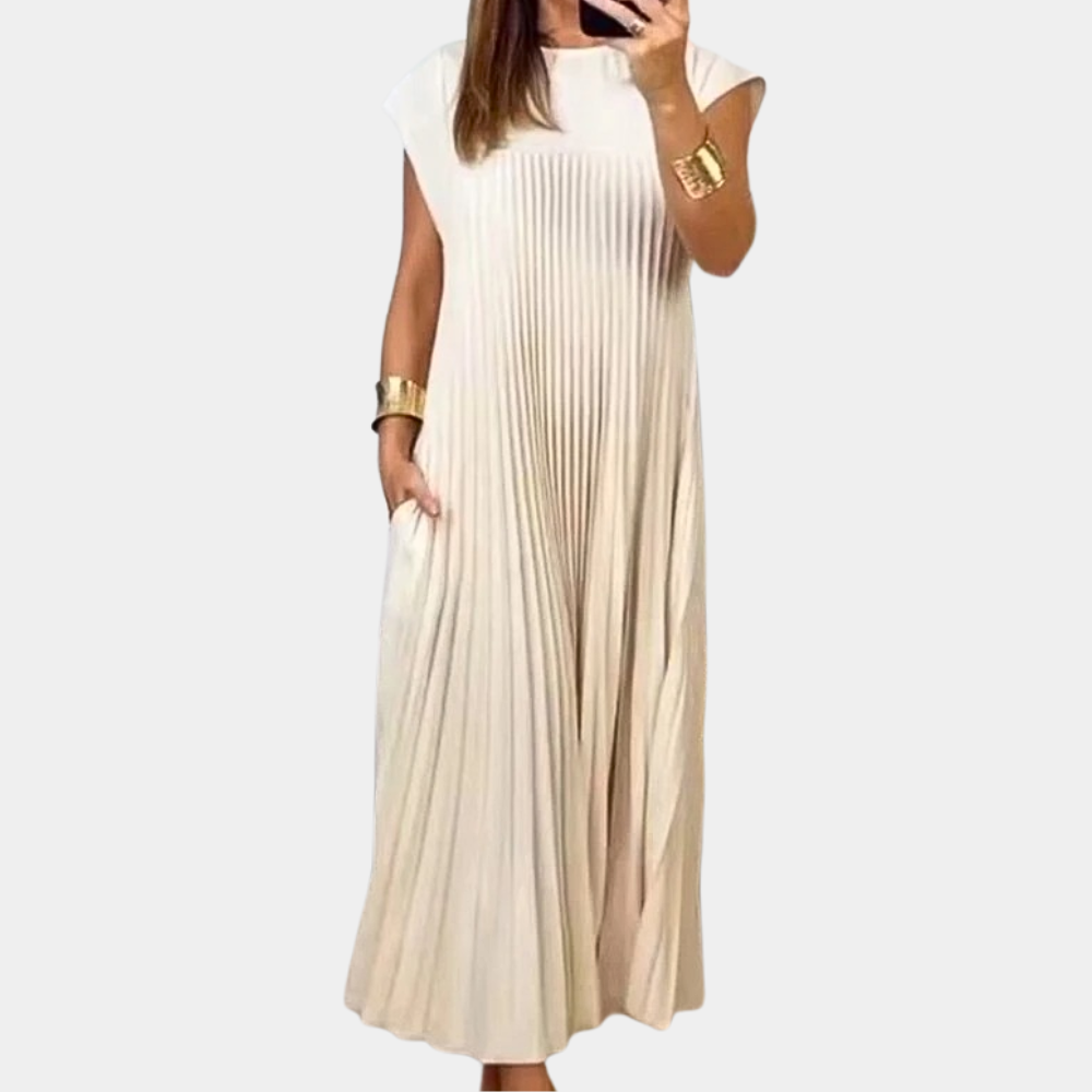Simple Summer Pleated Dress for Women